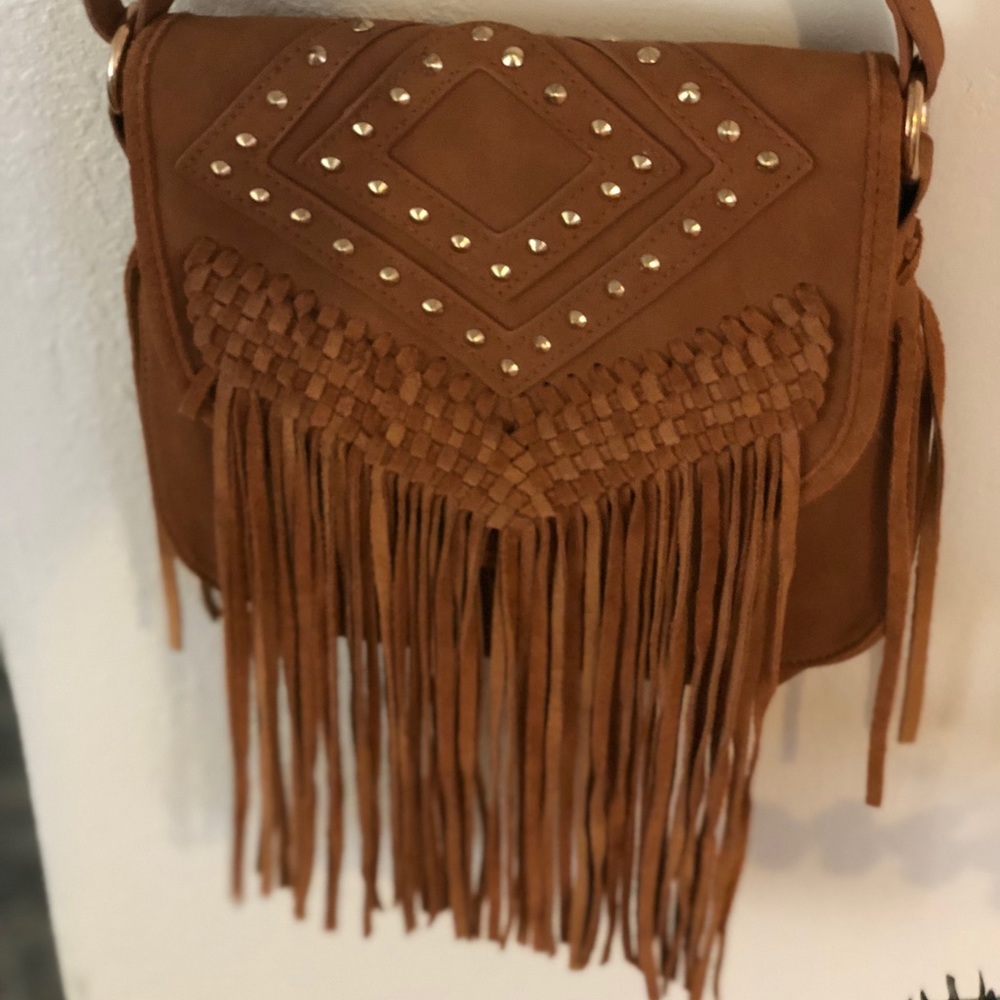 Brown suede boho bag (never used)